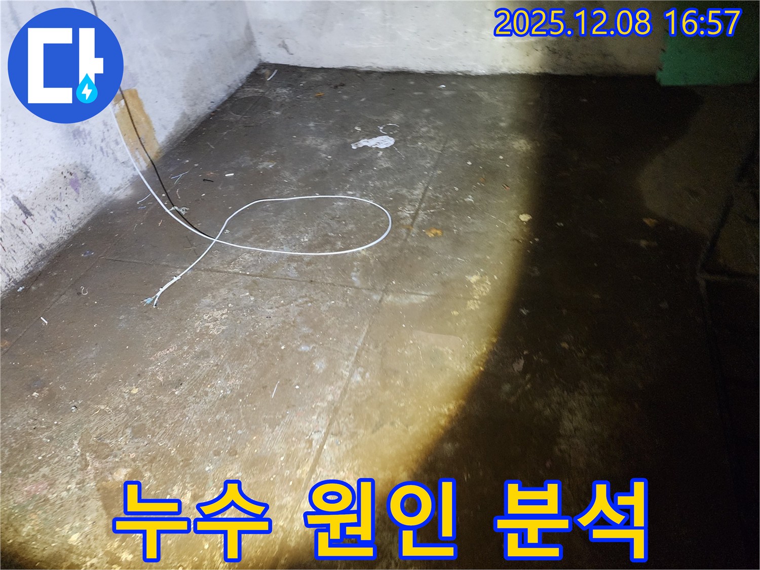 누수 원인 분석 중 - 꼼꼼한 점검