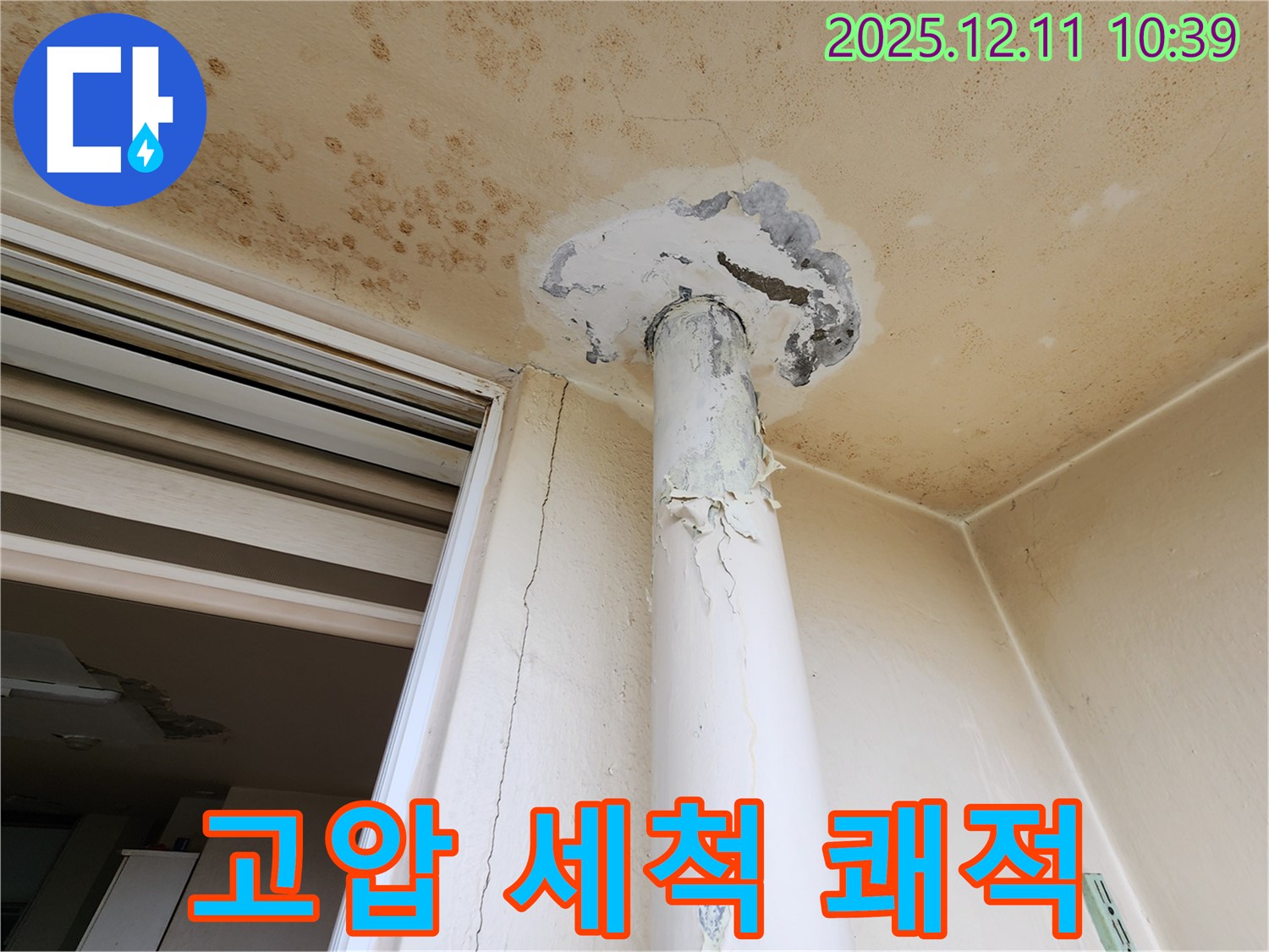 천장 누수 - 고압 세척 - 곰팡이 제거 쾌적