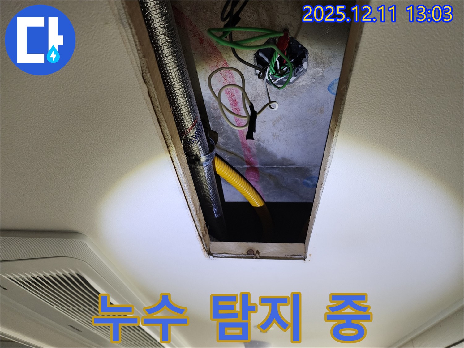 누수 탐지 작업 - 꼼꼼하게 점검 중