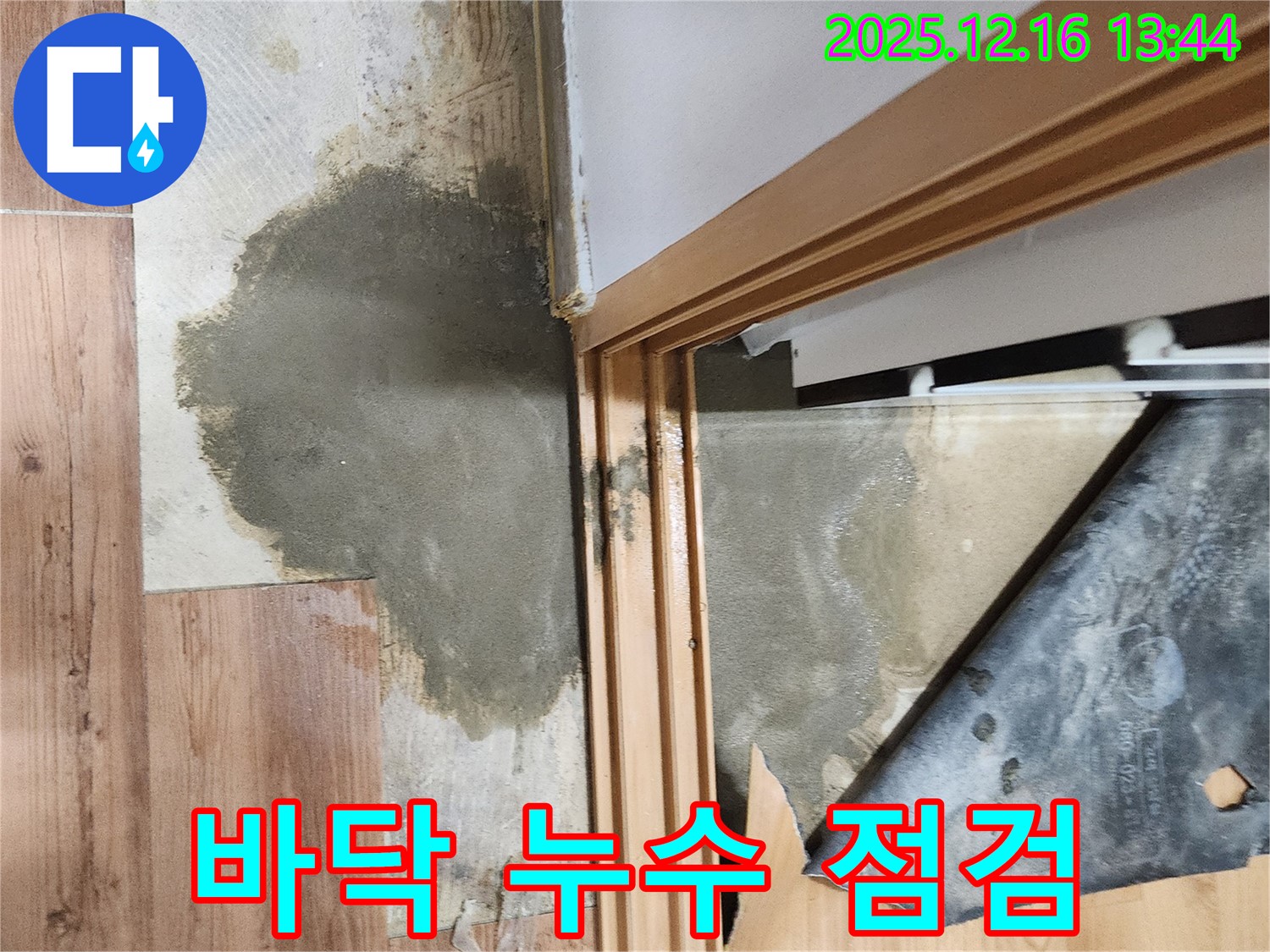 소홀리 바닥 누수 점검 - 누수 전문가가 바닥 누수 원인을 꼼꼼하게 점검하고 진단하는 모습입니다.
