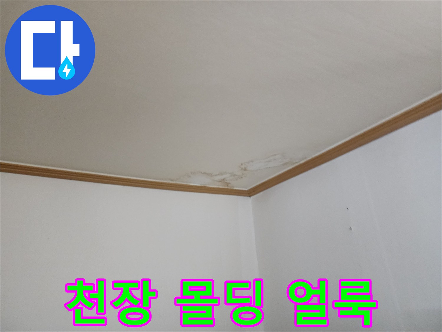 습기로 인해 오염된-천장 마감재 상태