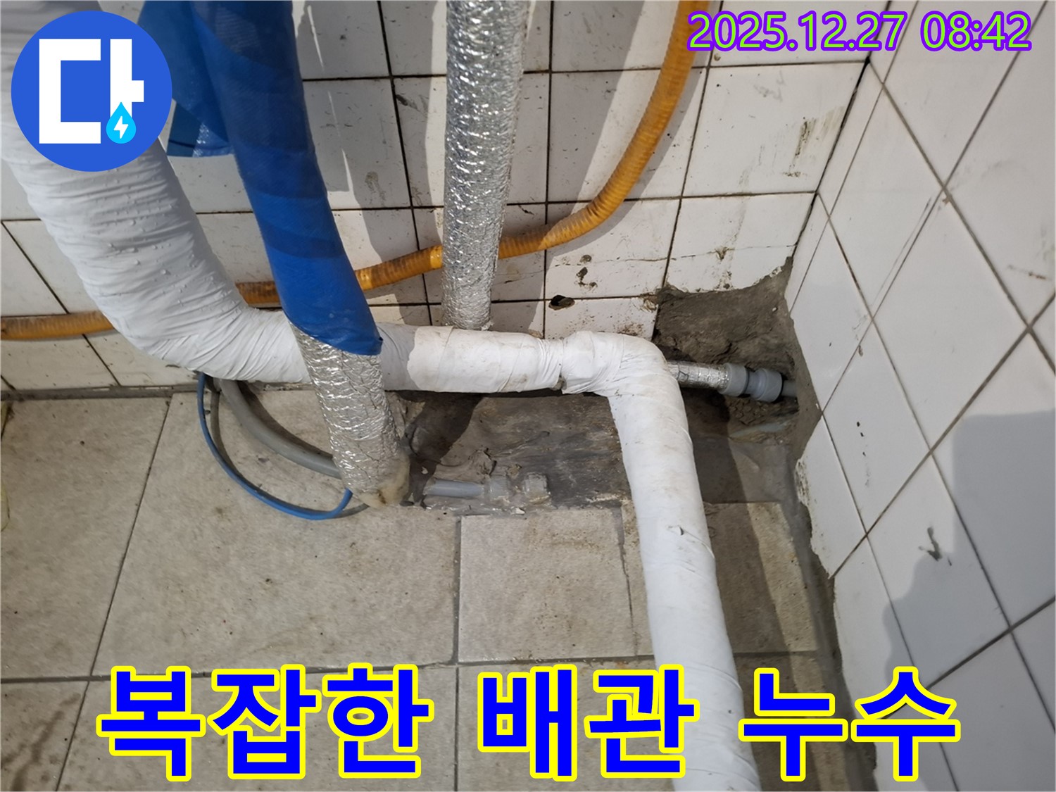 송파구 올림픽로32길 누수 현장 - 복잡한 배관 속 숨겨진 누수