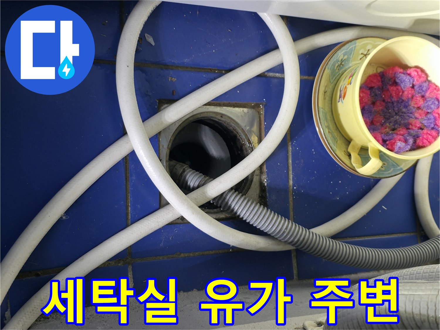 하수구 배수관 및 세탁기 호스 배치 상태