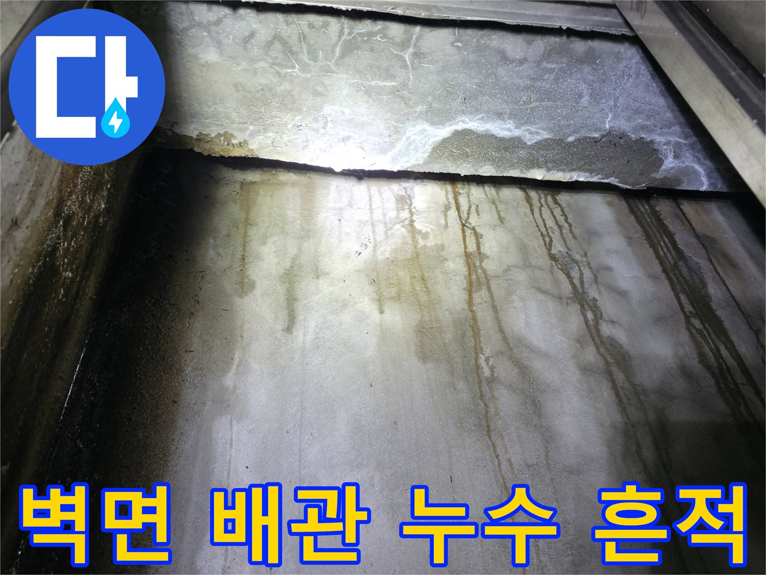배관-주변-물흐름-자국-확인