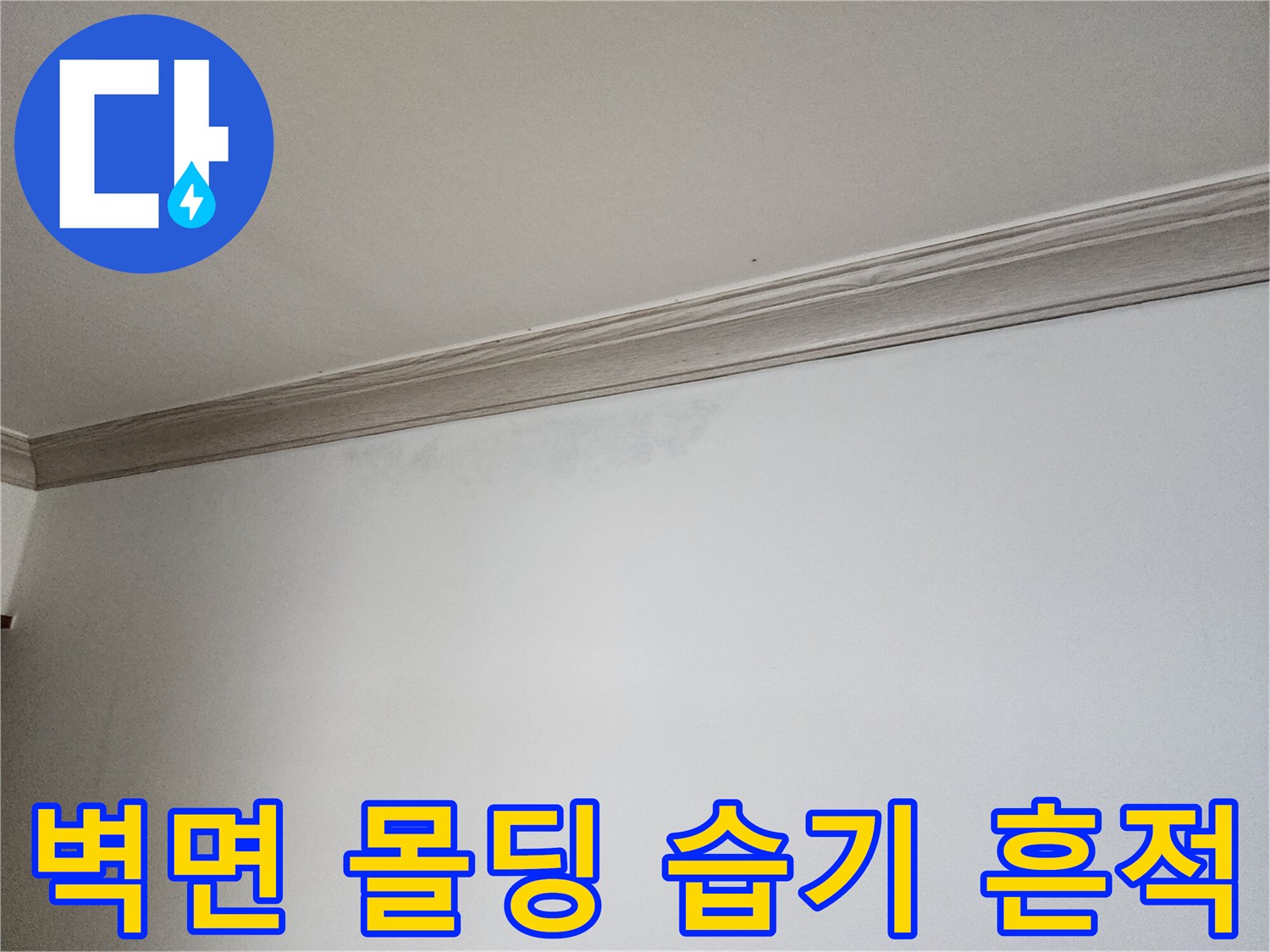 천장과 벽이 만나는 지점의 상태 사진