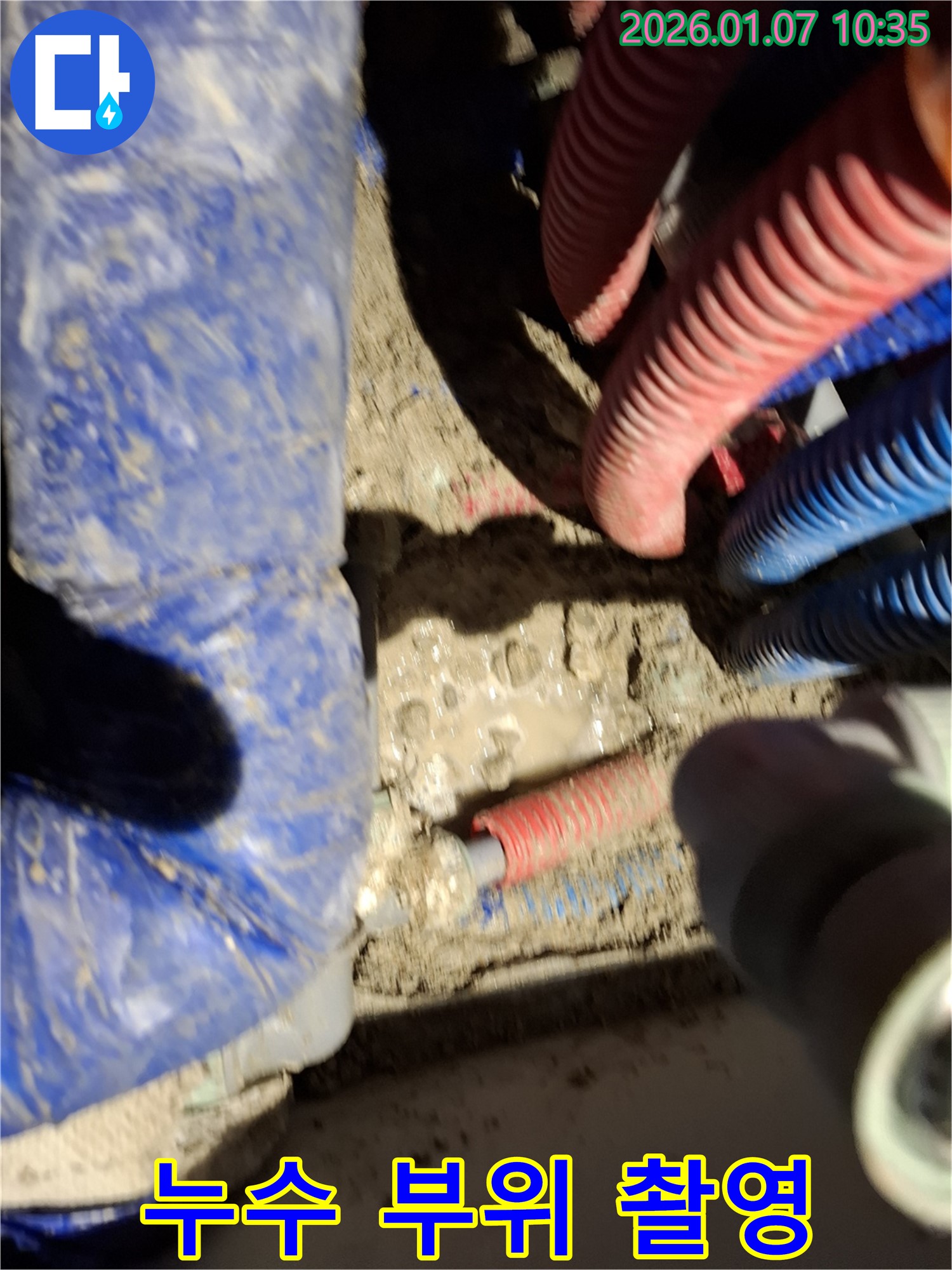 용인시 처인구 모현 누수 현장 - 누수 부위 정밀 촬영