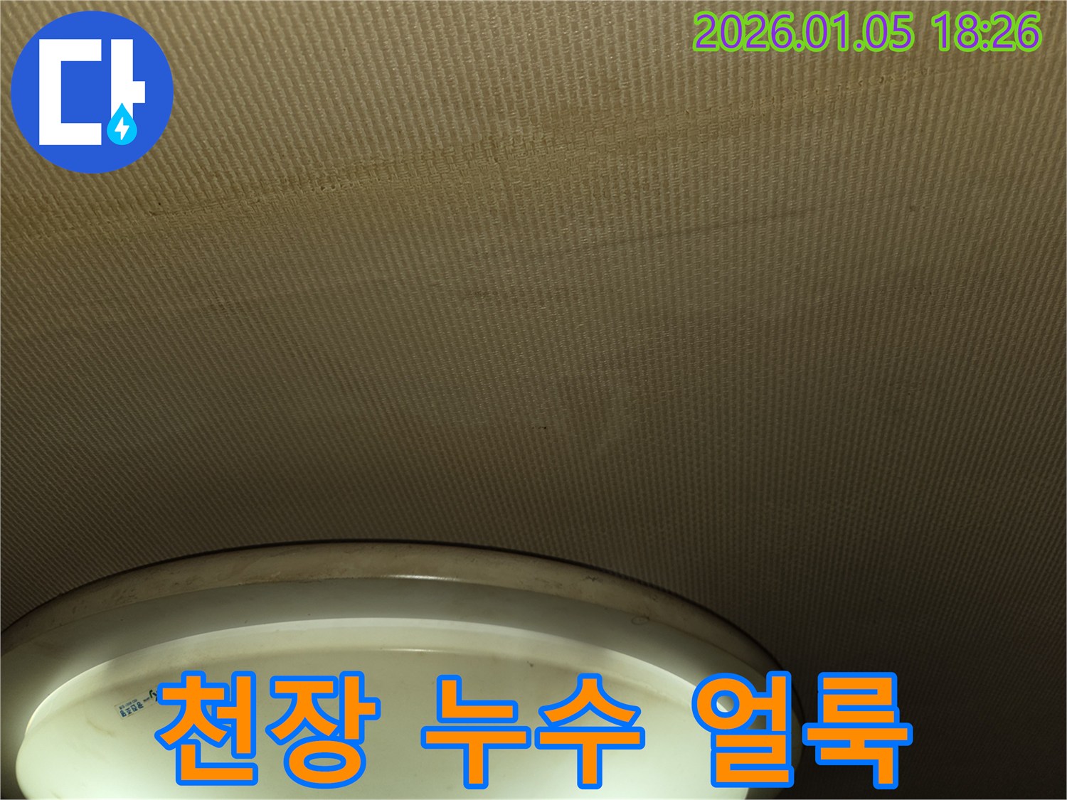남양주 사릉리 천장 누수 - 누수로 인한 얼룩 발생