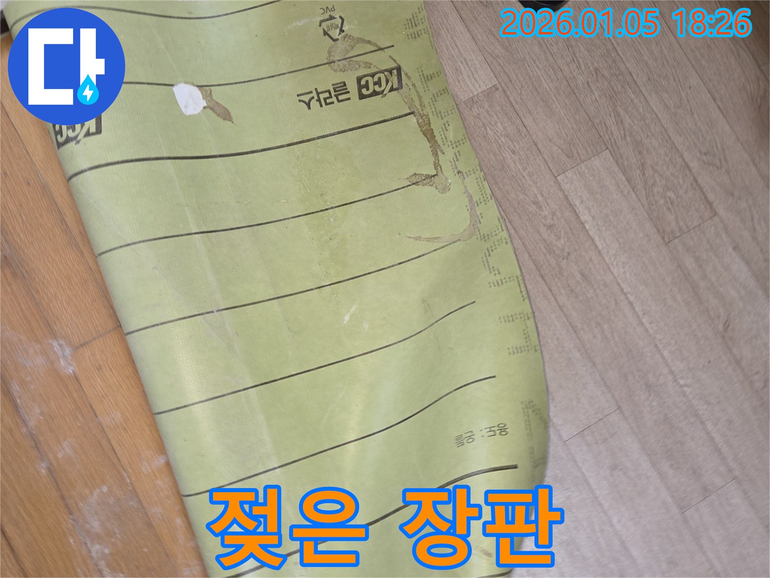 남양주 진건읍 사릉리 누수 - 젖은 장판, 누수의 명백한 증거입니다.