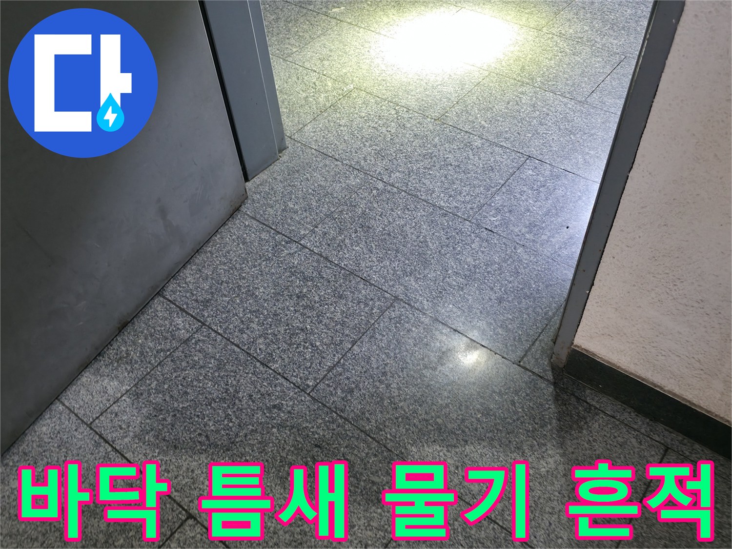 강남구 현장-타일 사이로 스며든 습기 확인