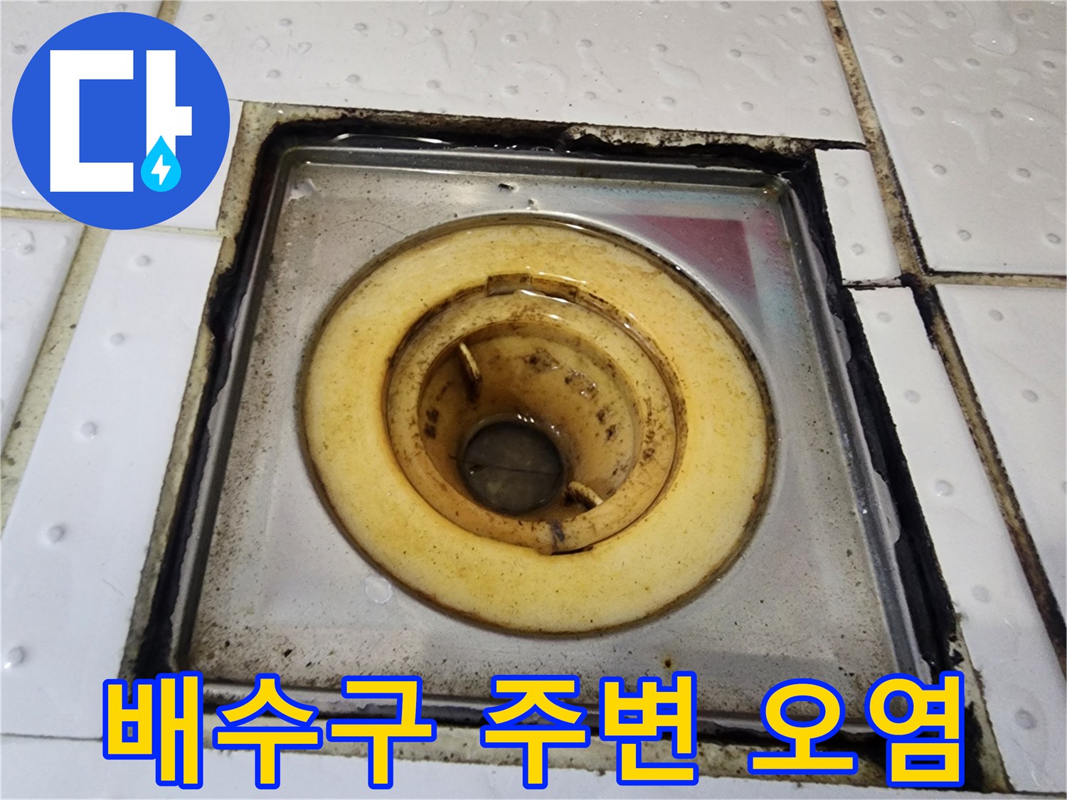 화장실-배수구-주변의-찌든-때와-물때-흔적