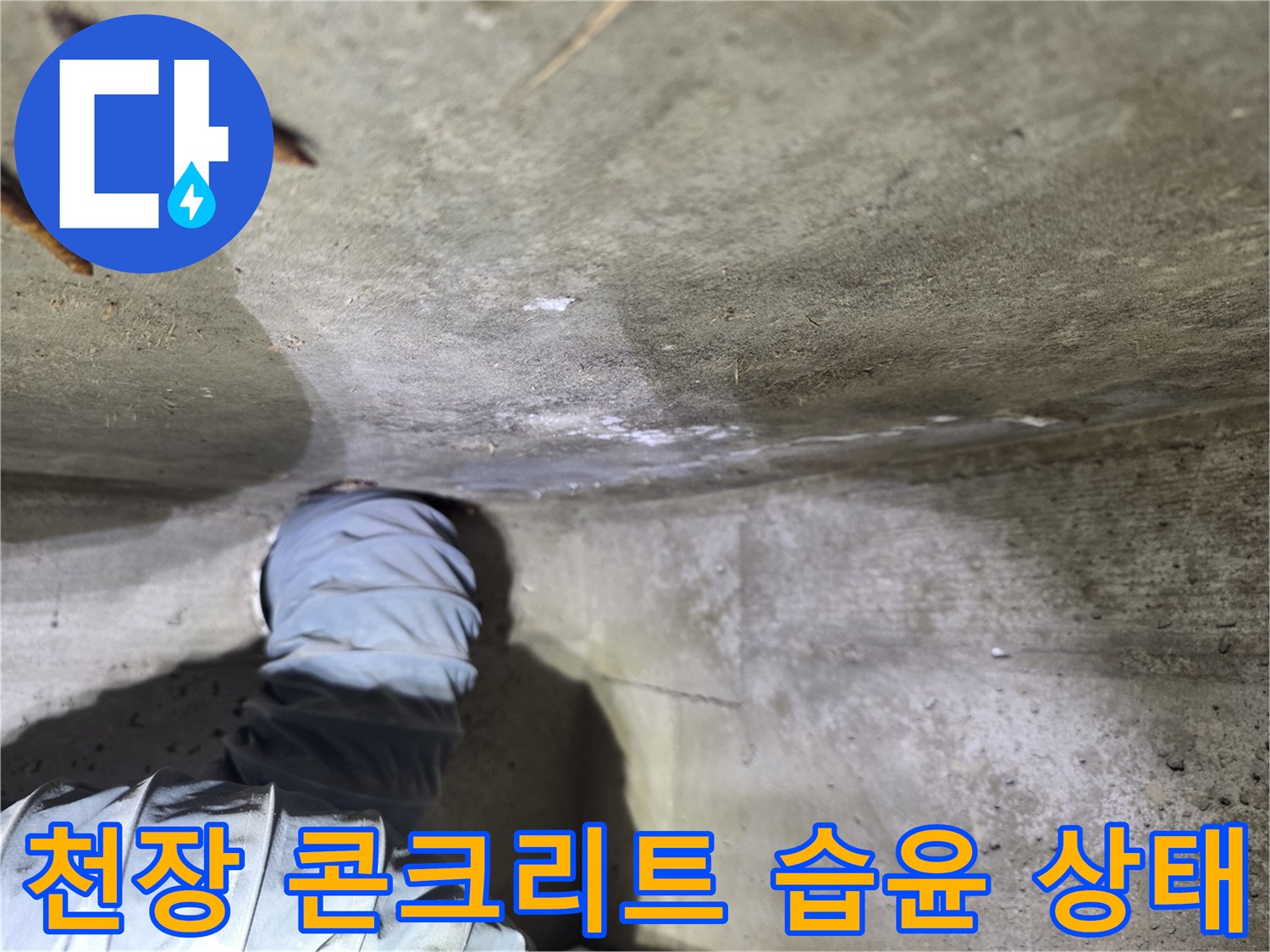 물샘-현상이-발생한-콘크리트-슬래브-표면