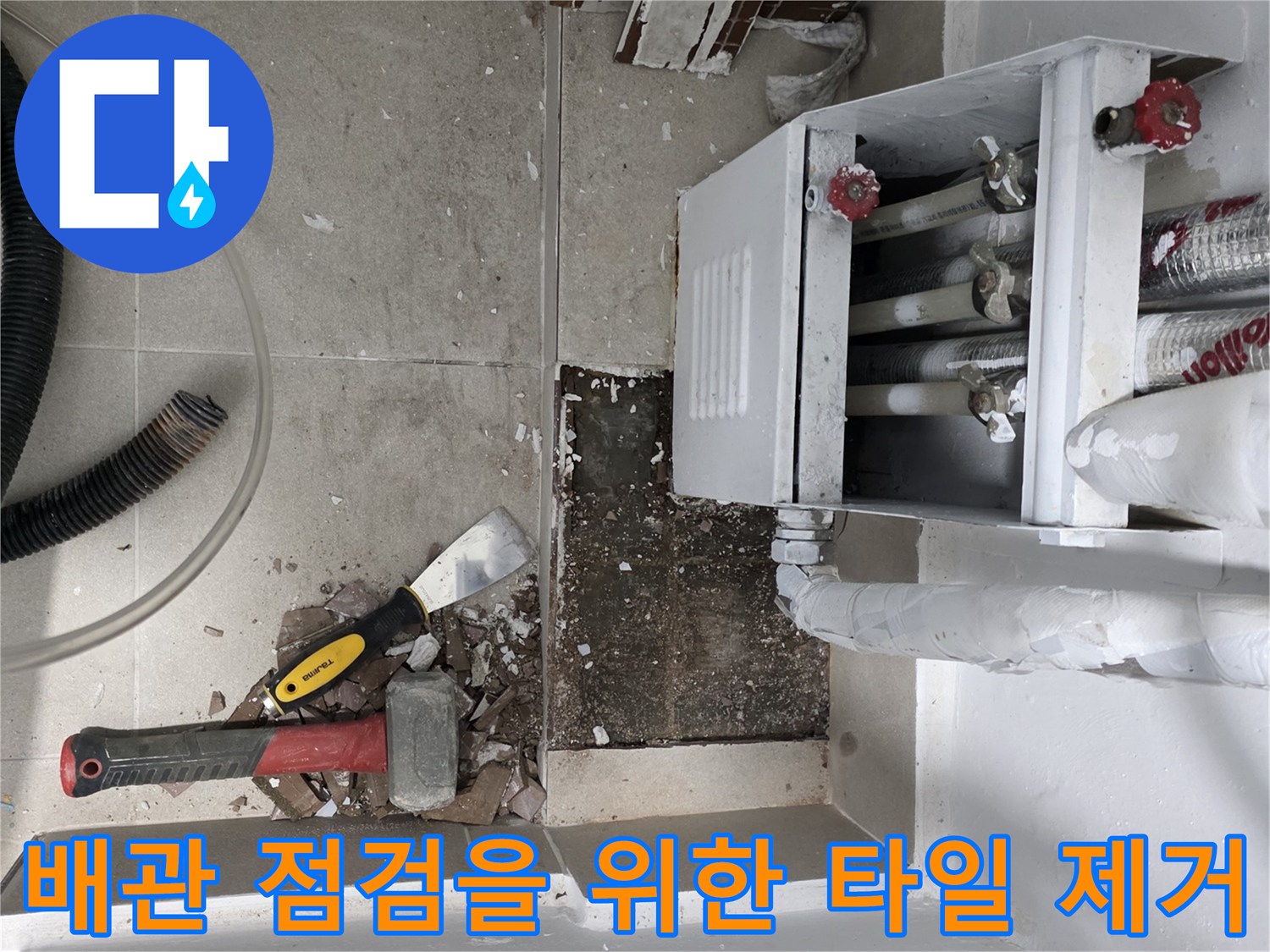 분배기-하단-배관-상태-확인-작업
