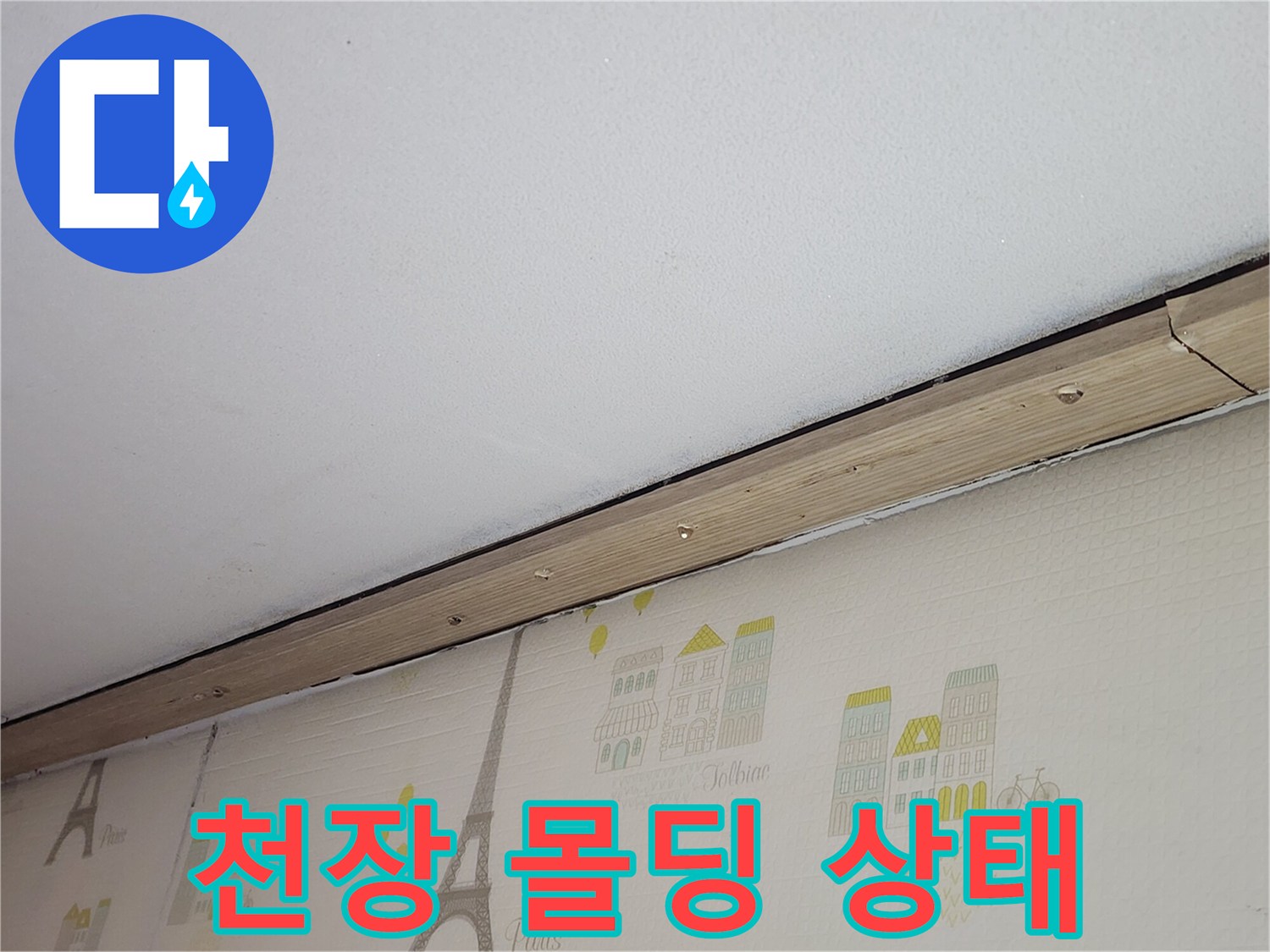 흰색-천장-몰딩-부위-촬영