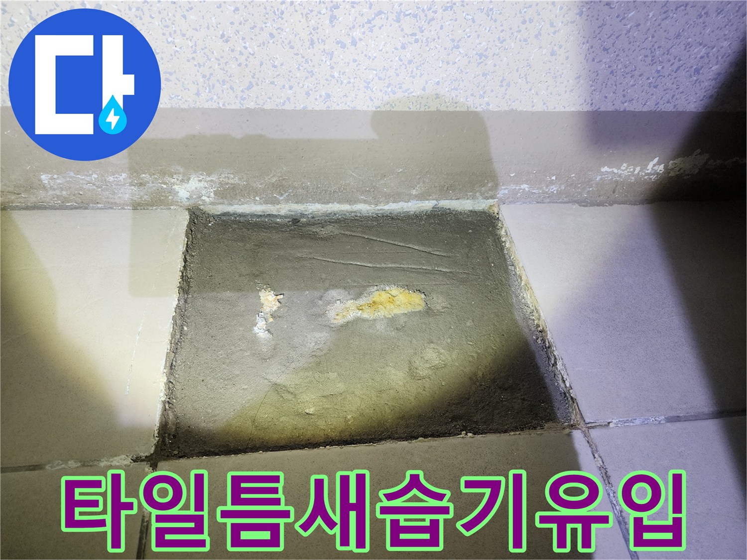 타일-사이로-스며든-물자국-확인