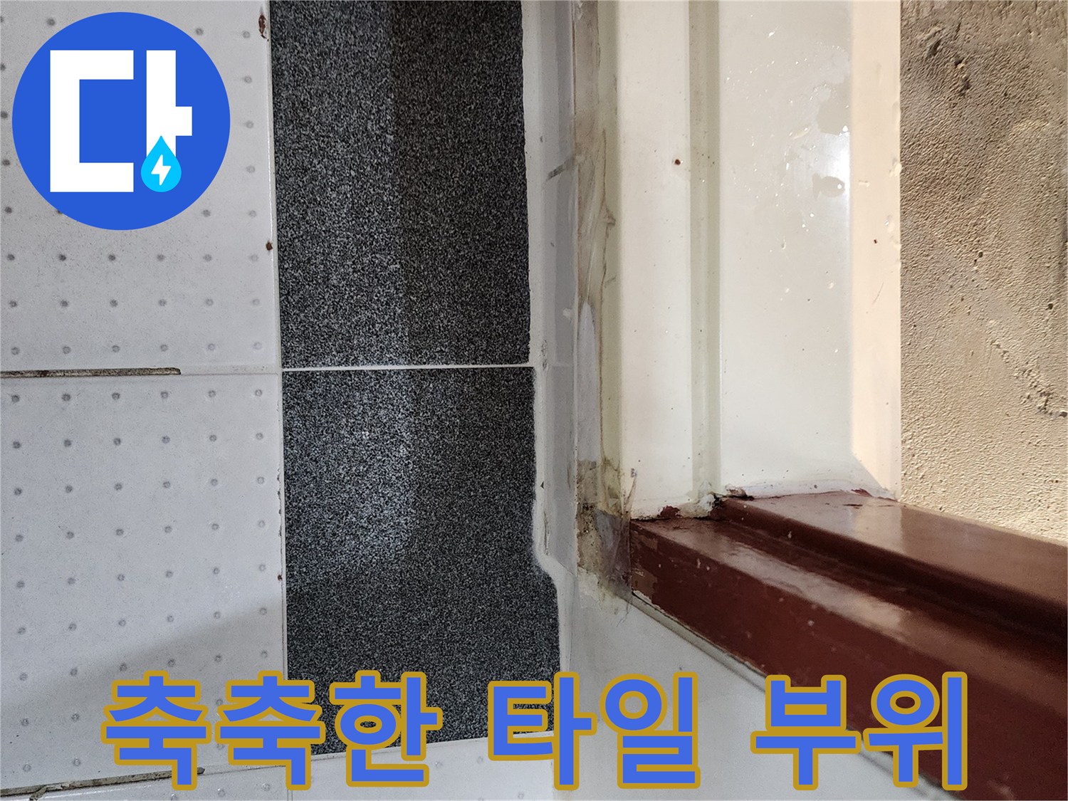 물이-스며든-타일과-마루의-경계부