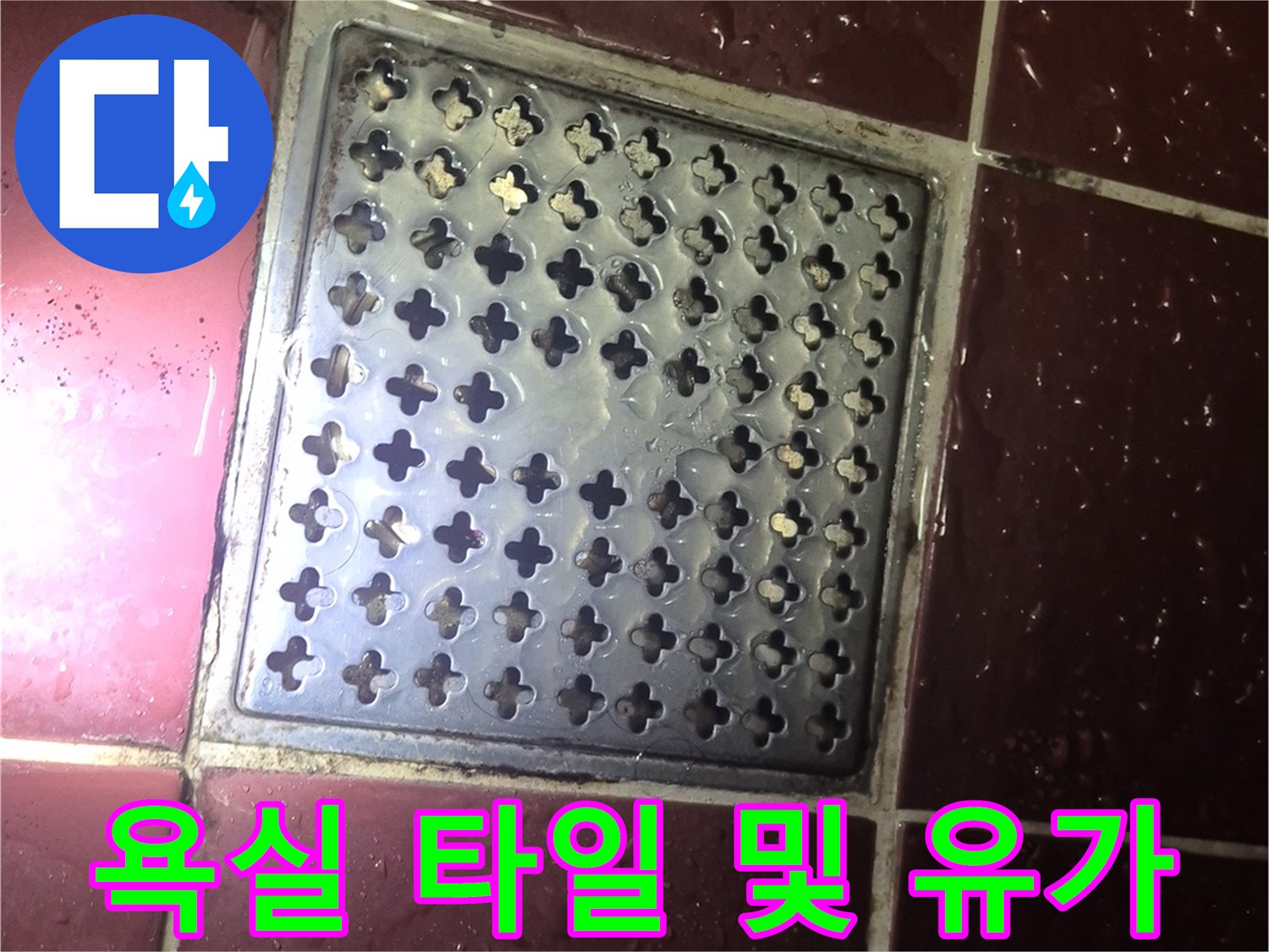 양주 백석읍 현장 - 타일 틈새와 배수구 주변 상태