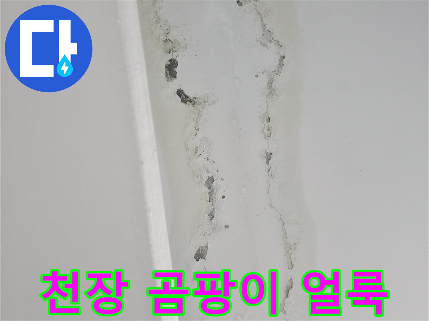 주방 천장 마감재-누수로 인한 변색 및 곰팡이