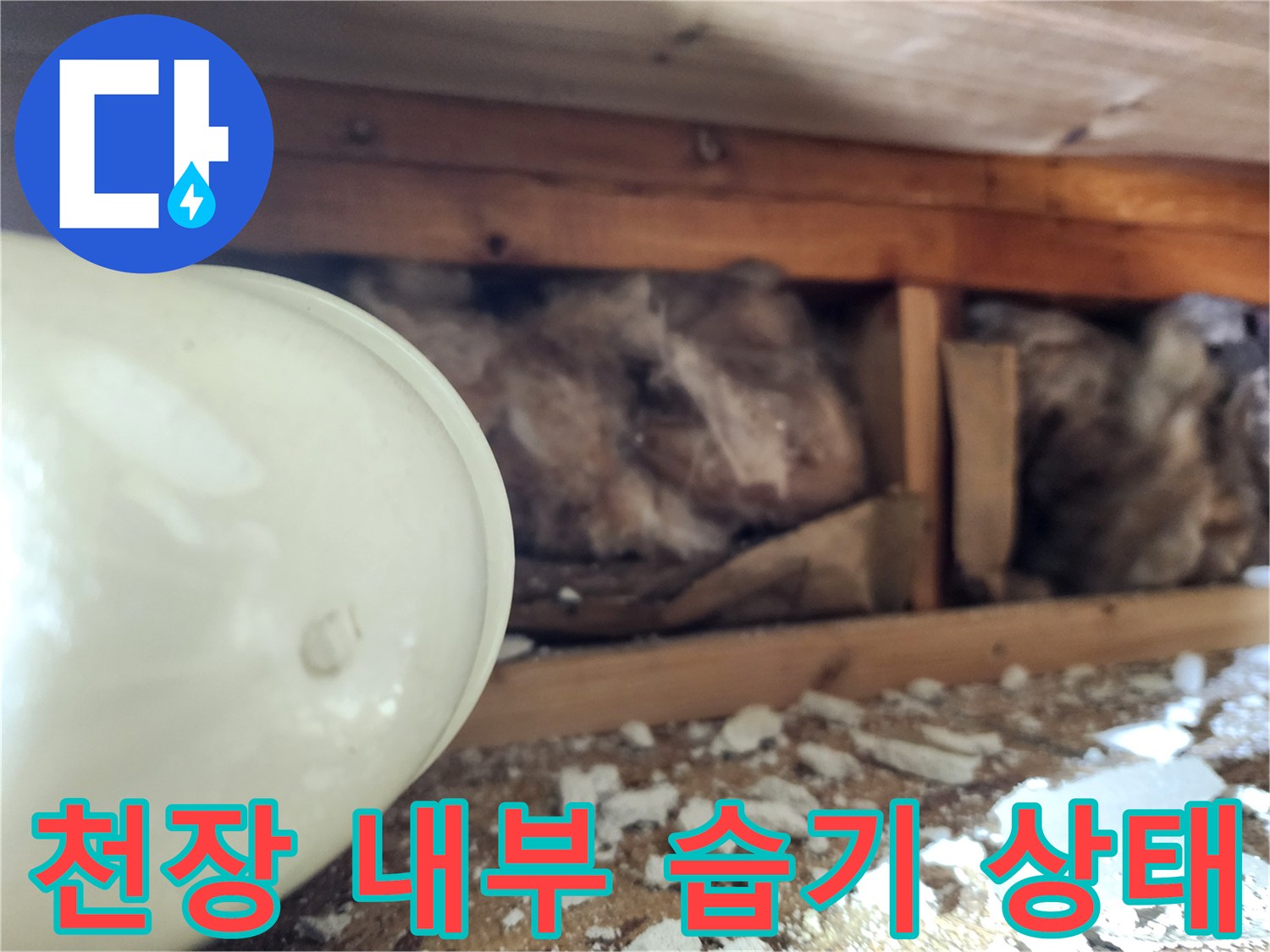 화장실-천장-내부-습기로-오염된-모습