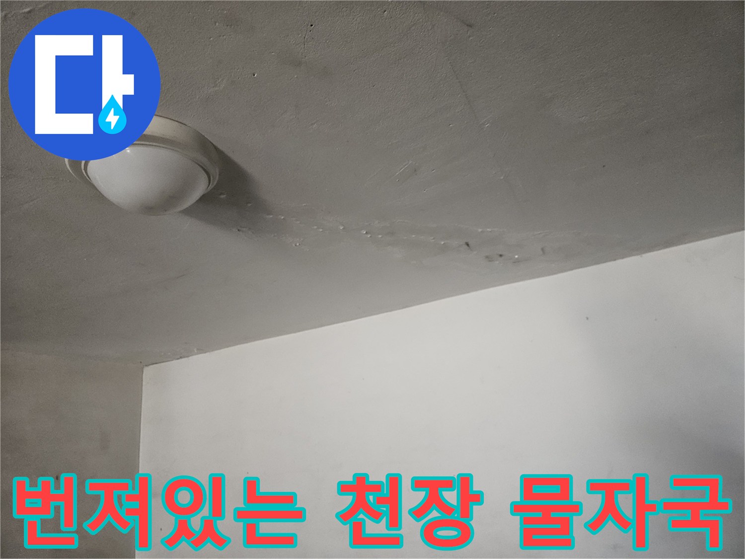 주차장-천장-조명-근처-누수-흔적-상태