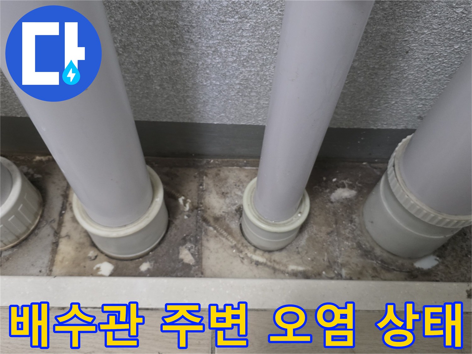 우수관-주변-바닥-타일-오염-현황