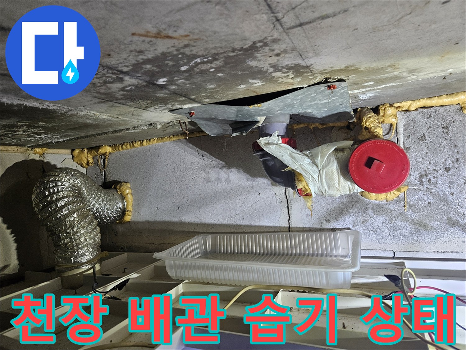 배관-주변-및-천장-슬래브의-습기-상태