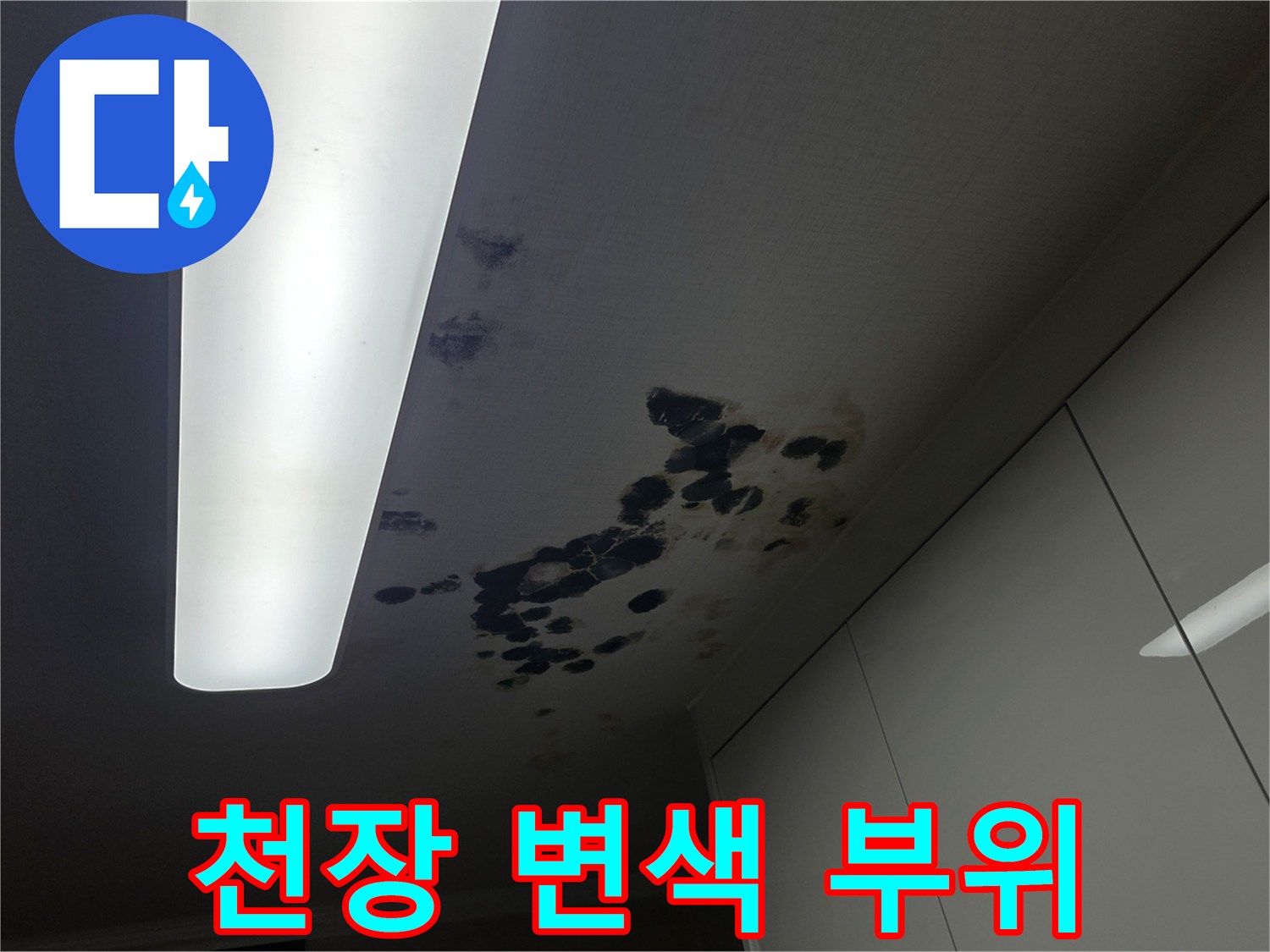 천장-마감재-습기-및-변색-상태-촬영