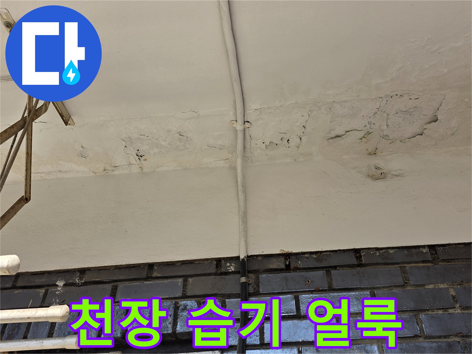 천장-면의-어두운-습기-얼룩-부위