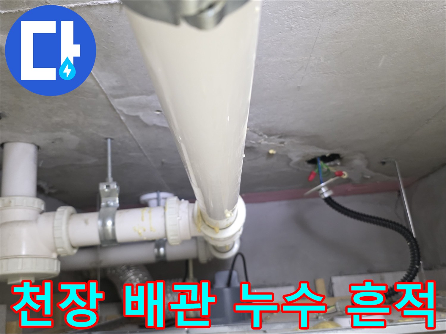 배관-주변의-물샘-흔적과-습기-상태