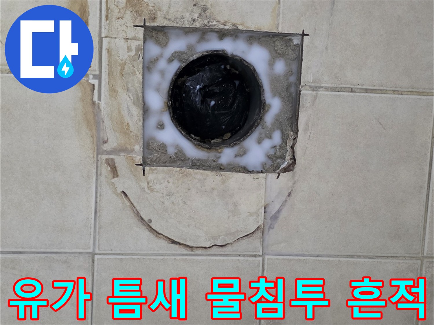 배수구-유가-경계면의-심한-이물질-및-오염