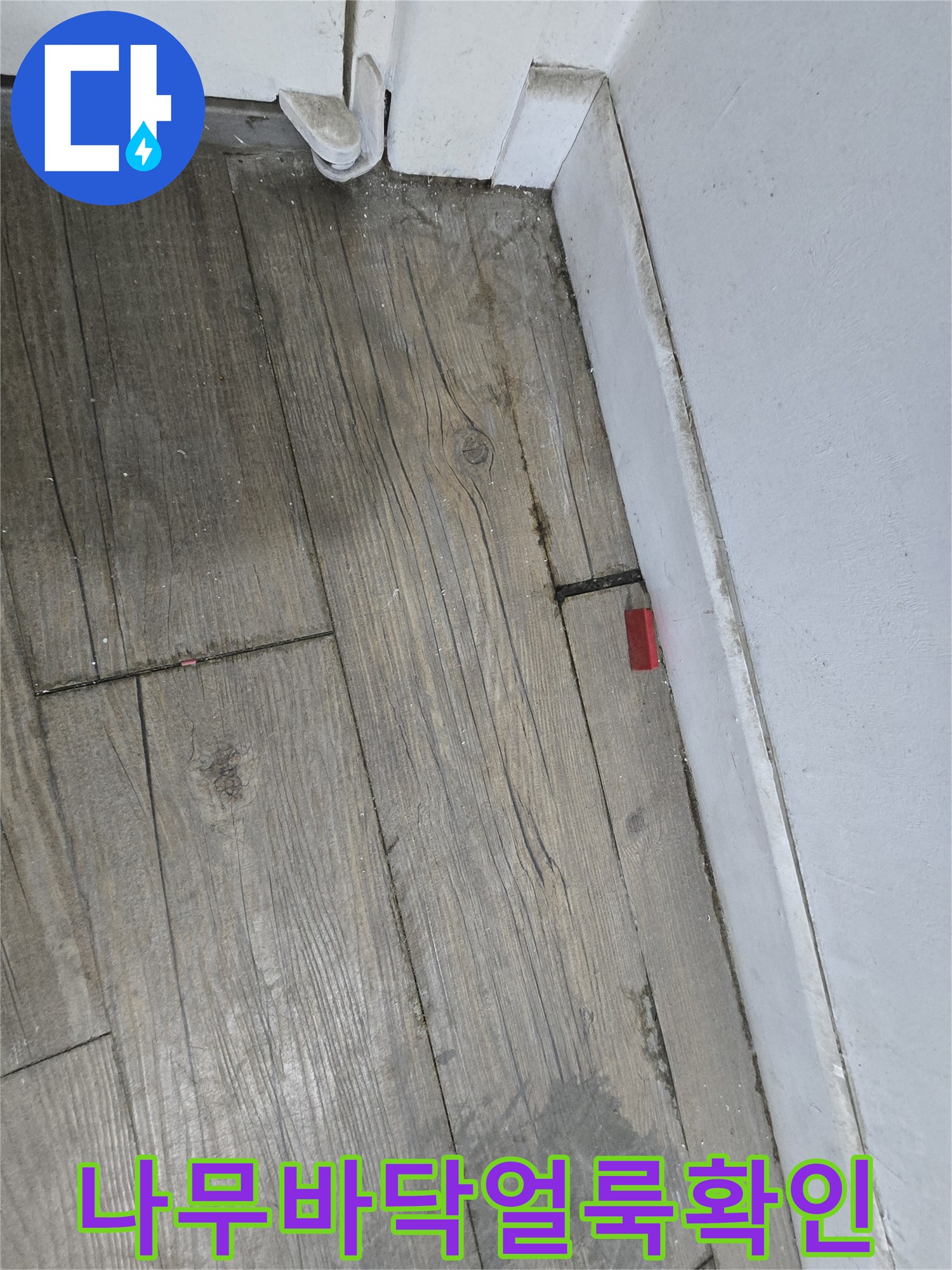 상가-내부-바닥재-습기-머금은-모습