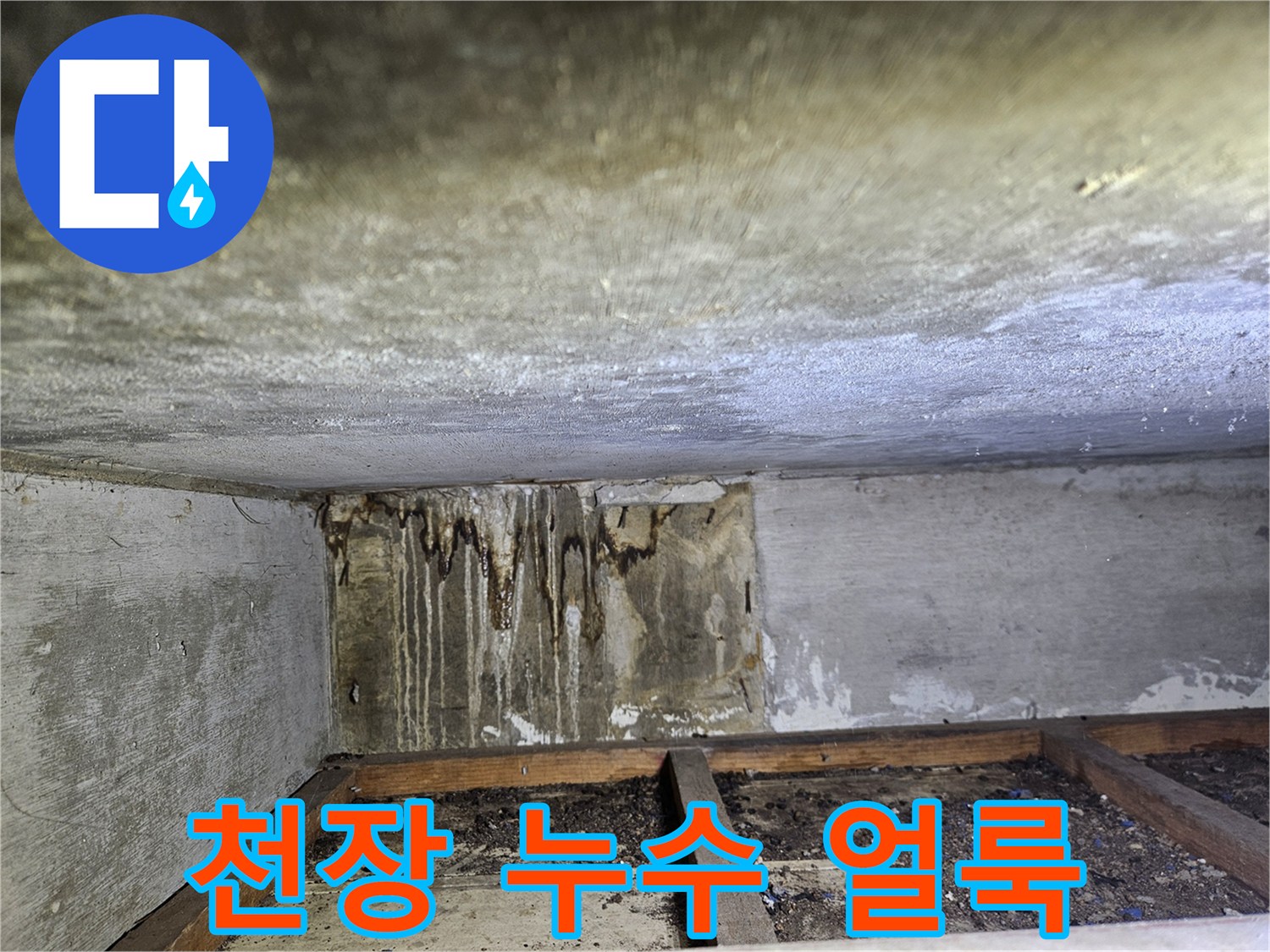 상가-내부-천장-누수-흔적-사진