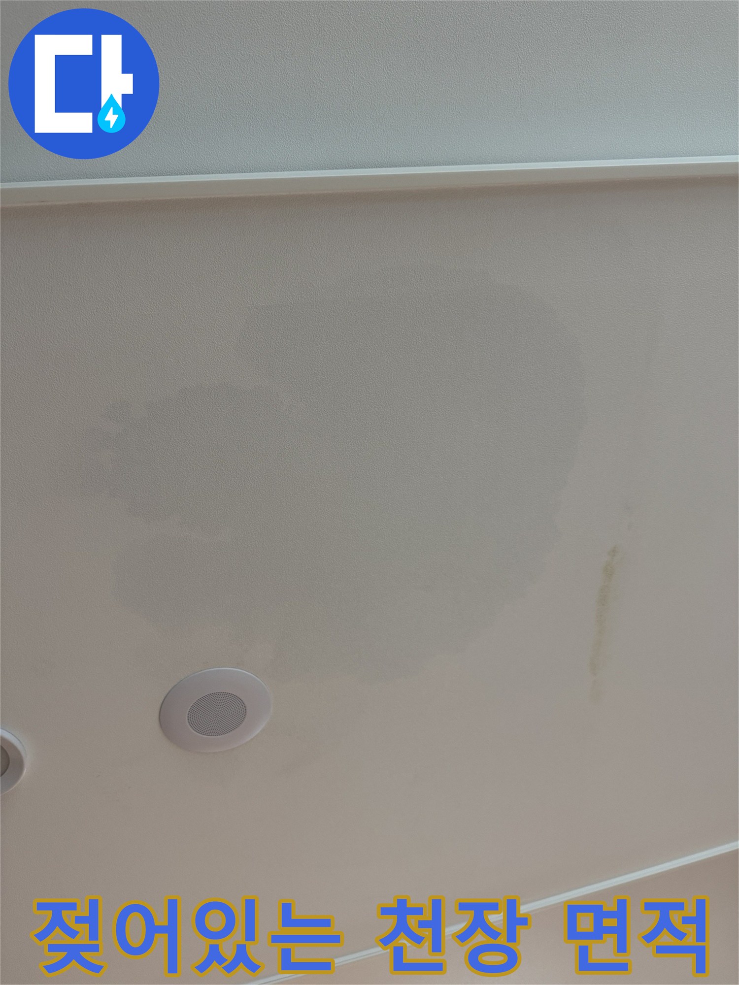 습기로 인해 변색된 천장 마감재