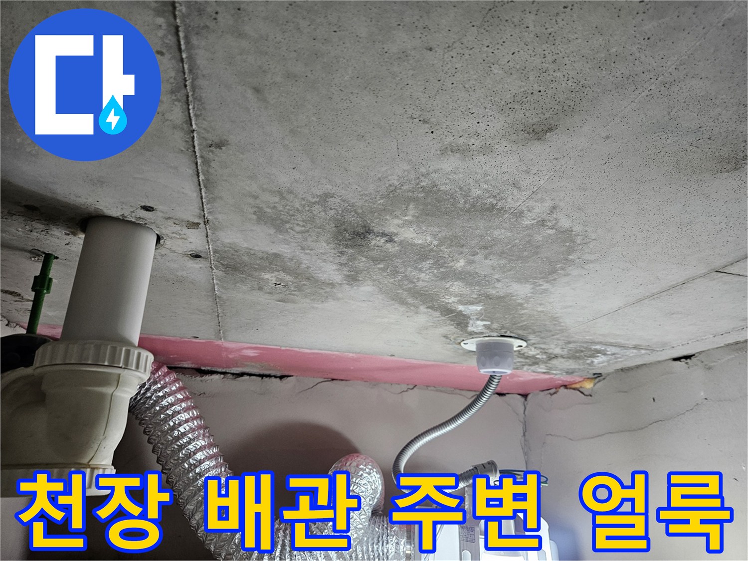 화장실-천장-콘크리트-슬래브-물자국-상태
