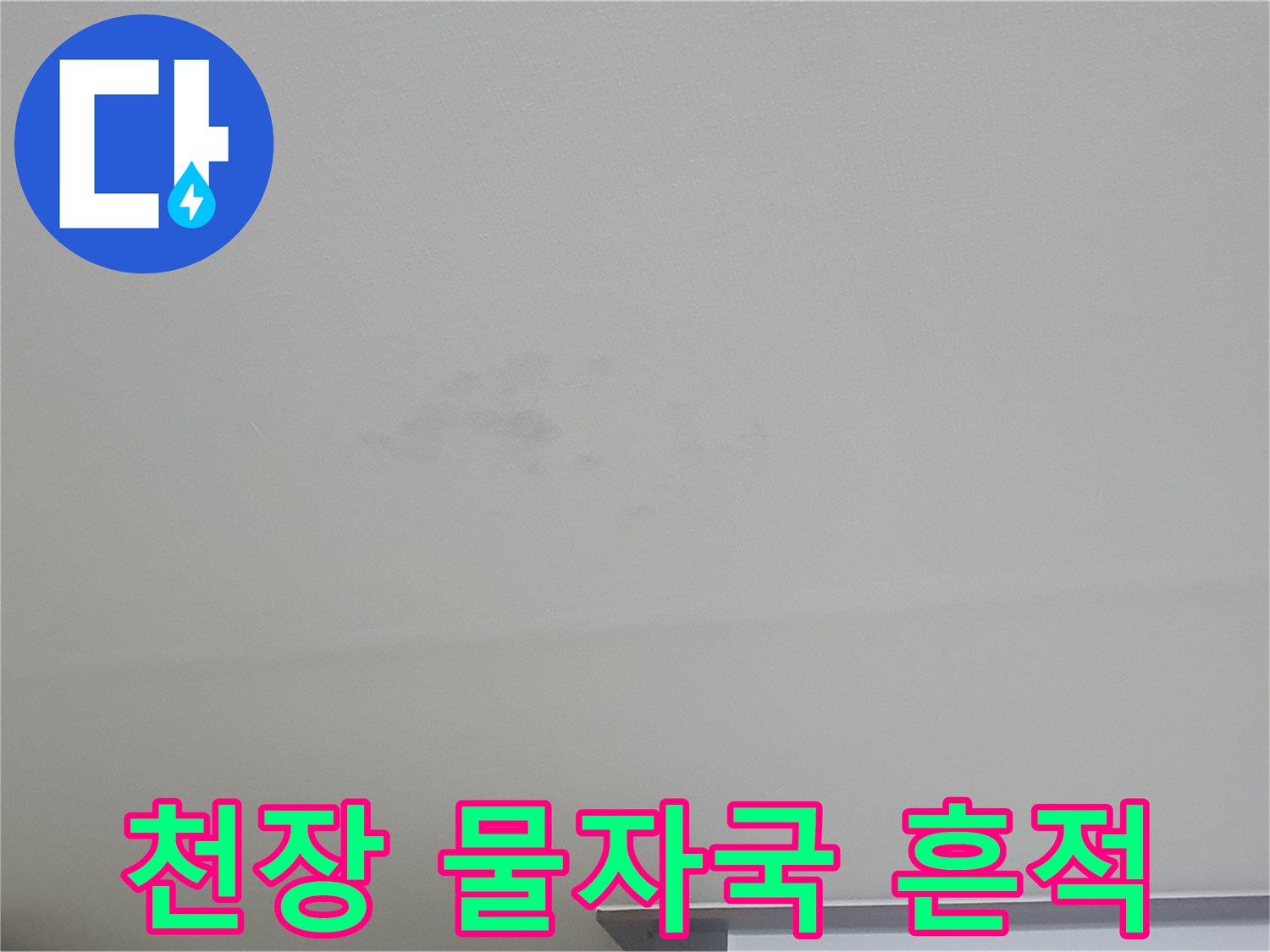 빌라 거실 천장의 누수 얼룩 현황
