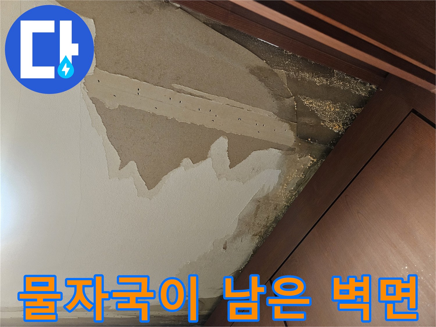 천장-벽지가-축축하게-젖어있는-모습