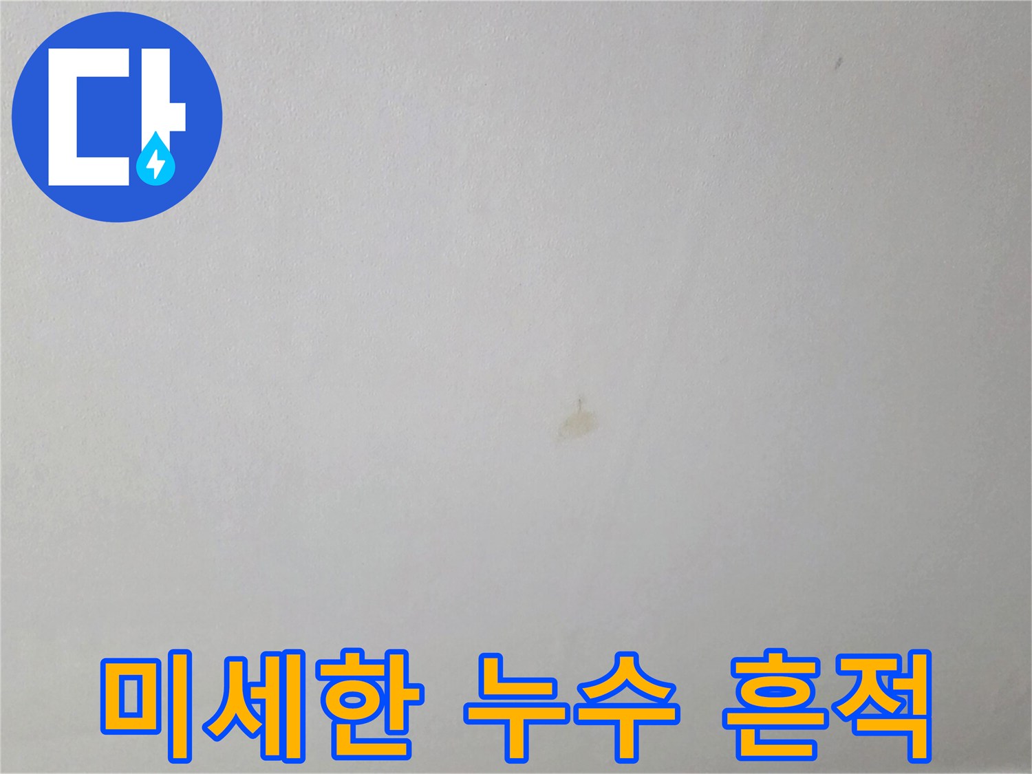 천장에 발생한 작은 갈색 물샘 자국