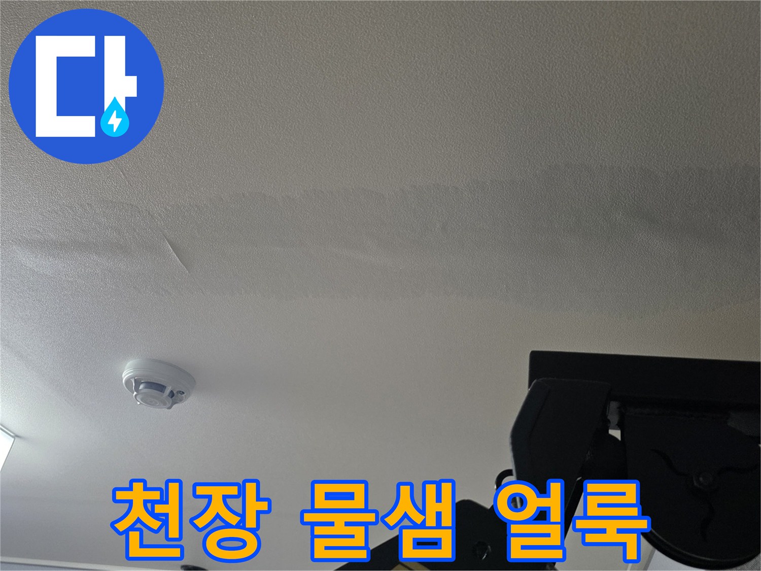 일산서구 아파트-천장 벽지 변색 및 물샘 흔적 사진