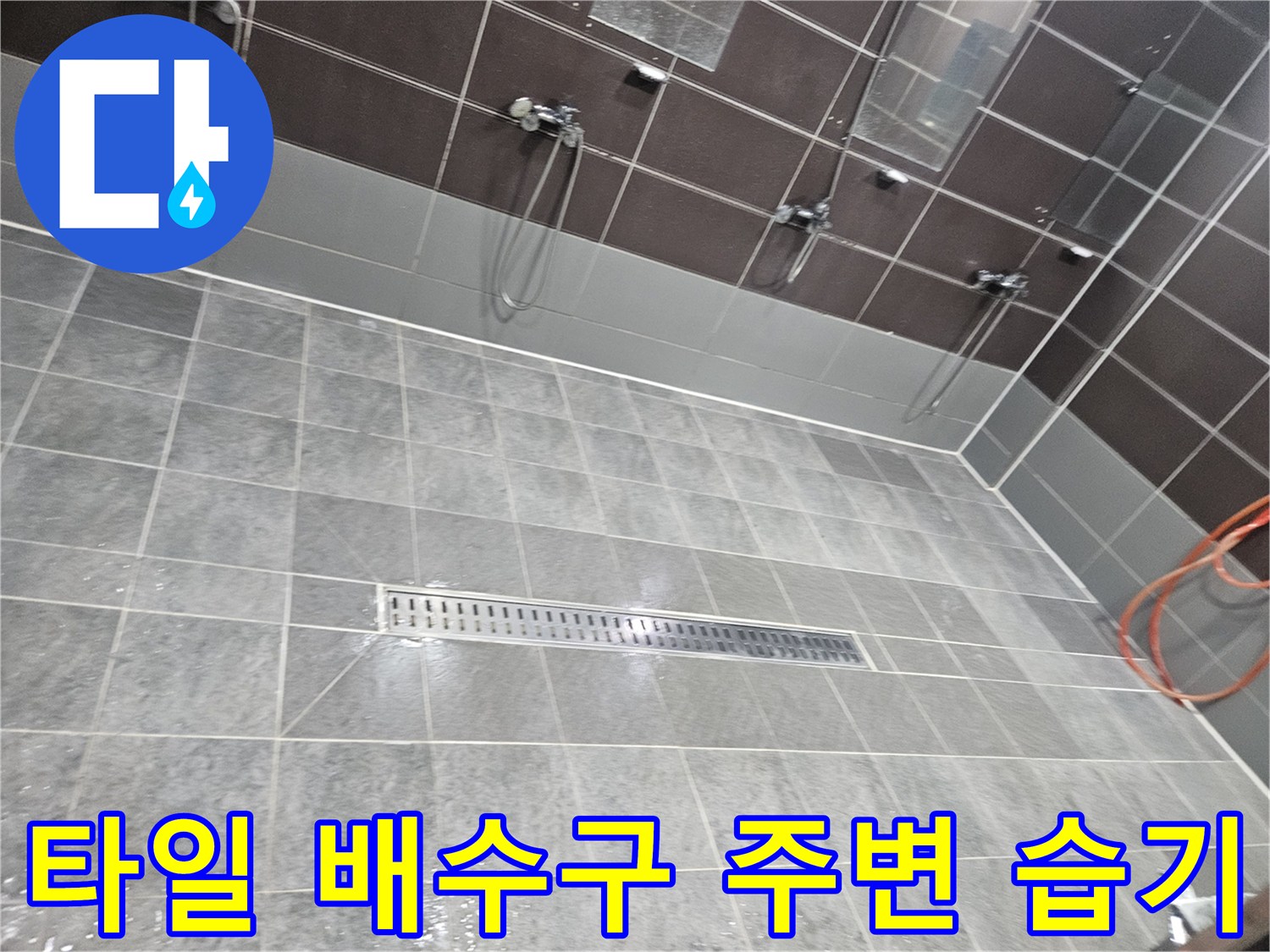 샤워실-타일-틈새-물고임-현상-포착