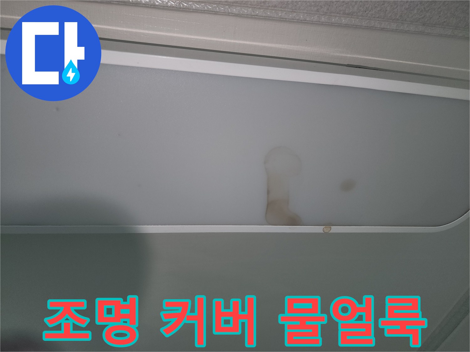 천장-조명-커버에-발견된-누수-얼룩-사진
