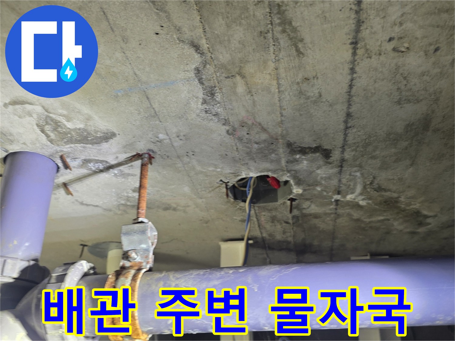 PVC-배관-및-천장-누수-흔적