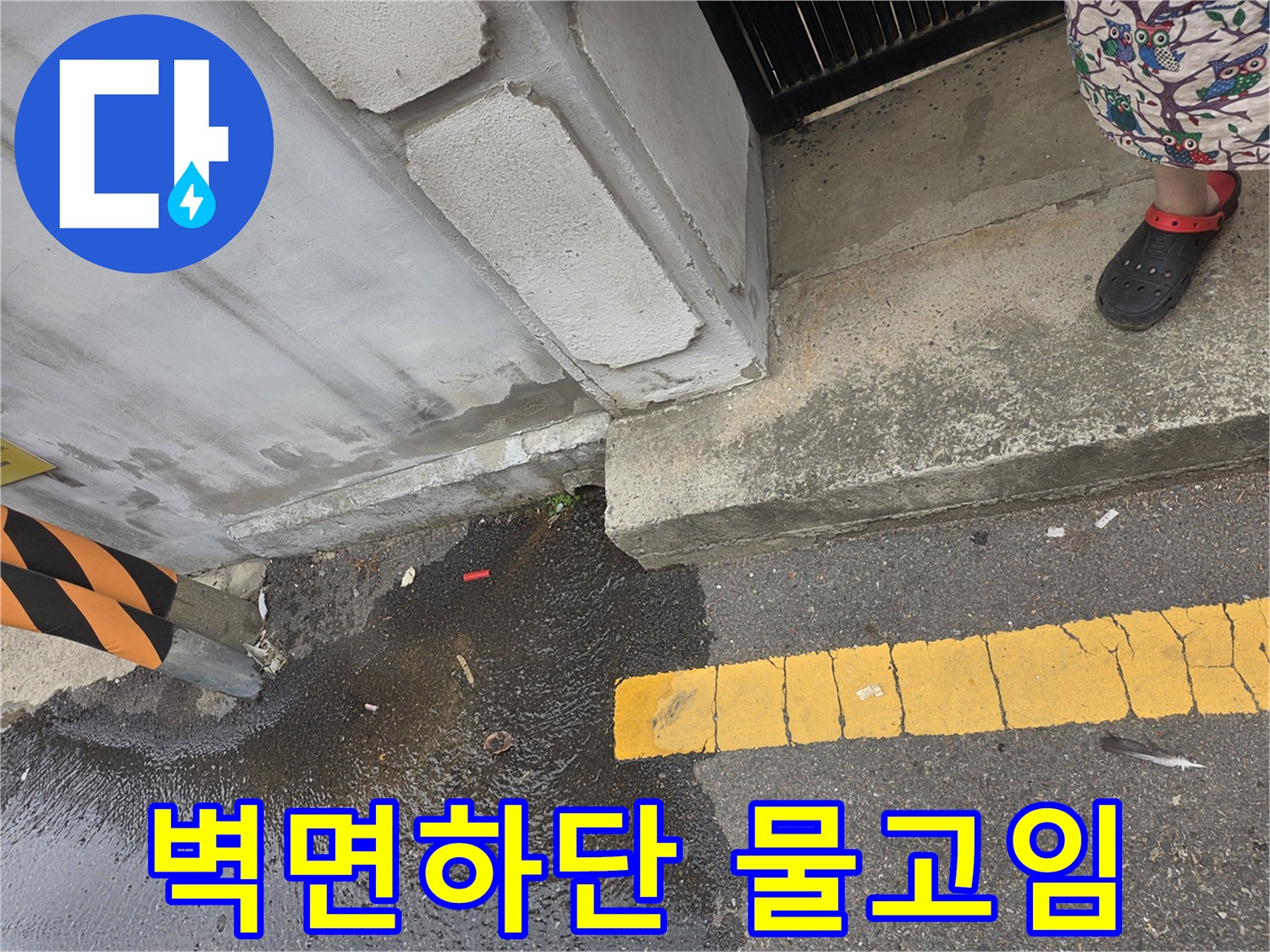 지하-벽체-하단-물고임-및-젖음-상태