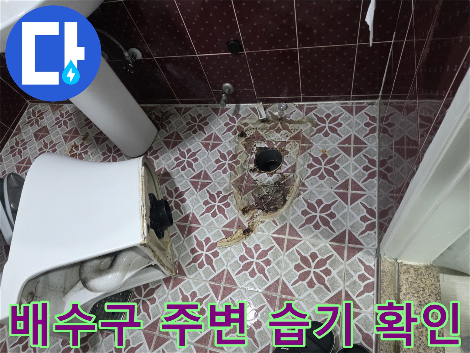 습기가-가득한-화장실-배수구-내부