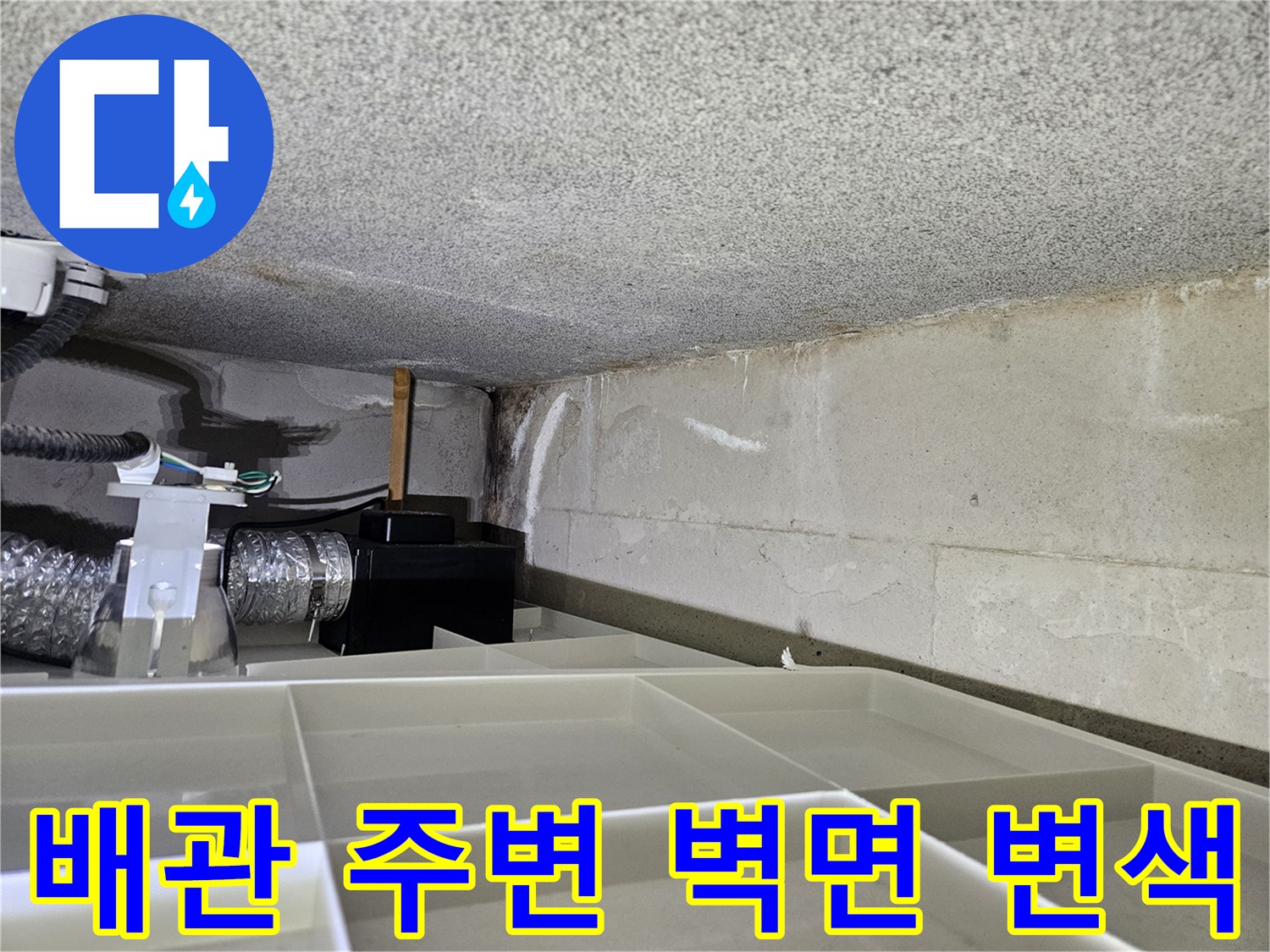 천장-배관-주변-콘크리트-습기-및-변색-상태