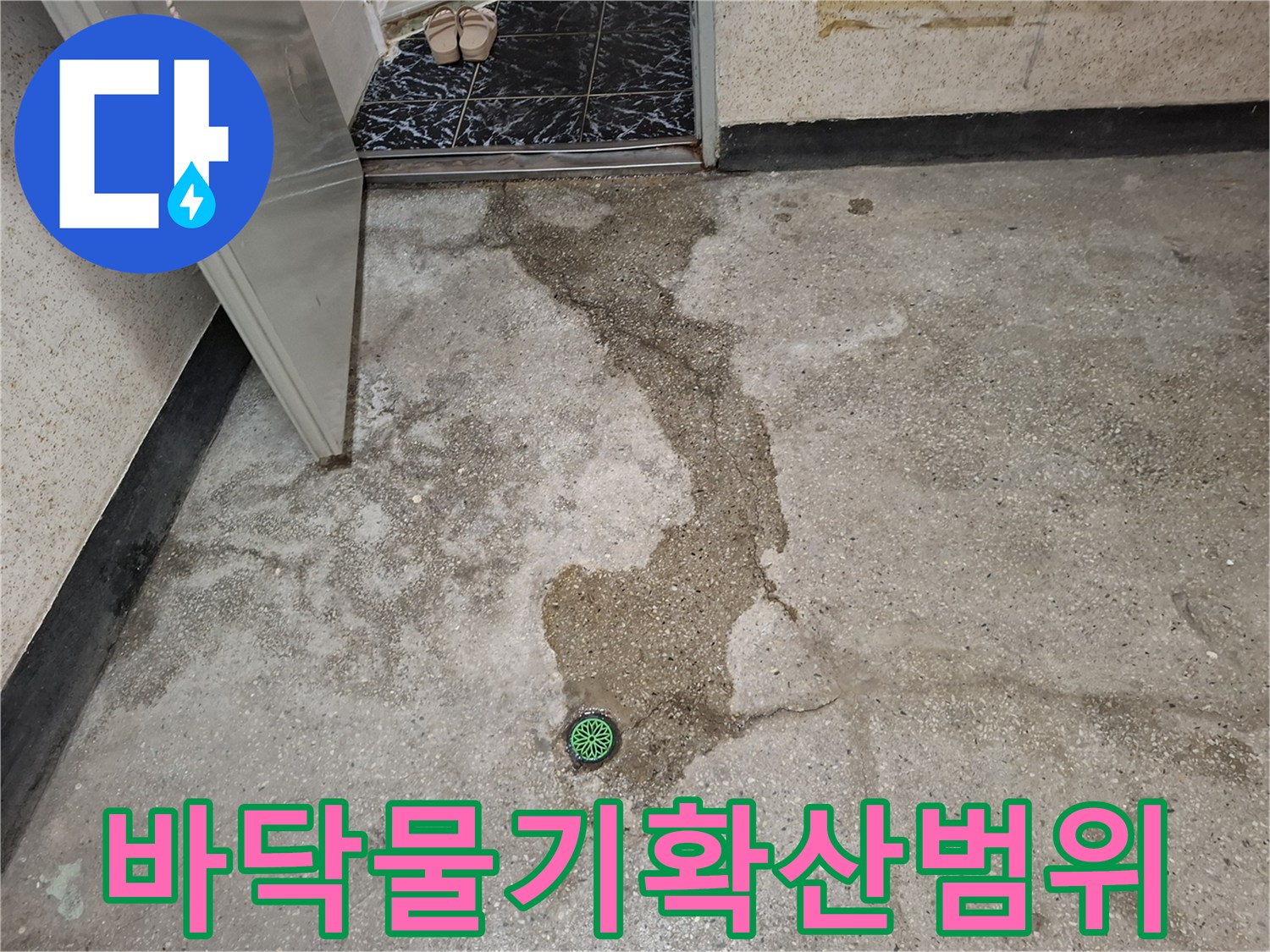 지하층-바닥-배수구-주변-습기-상태