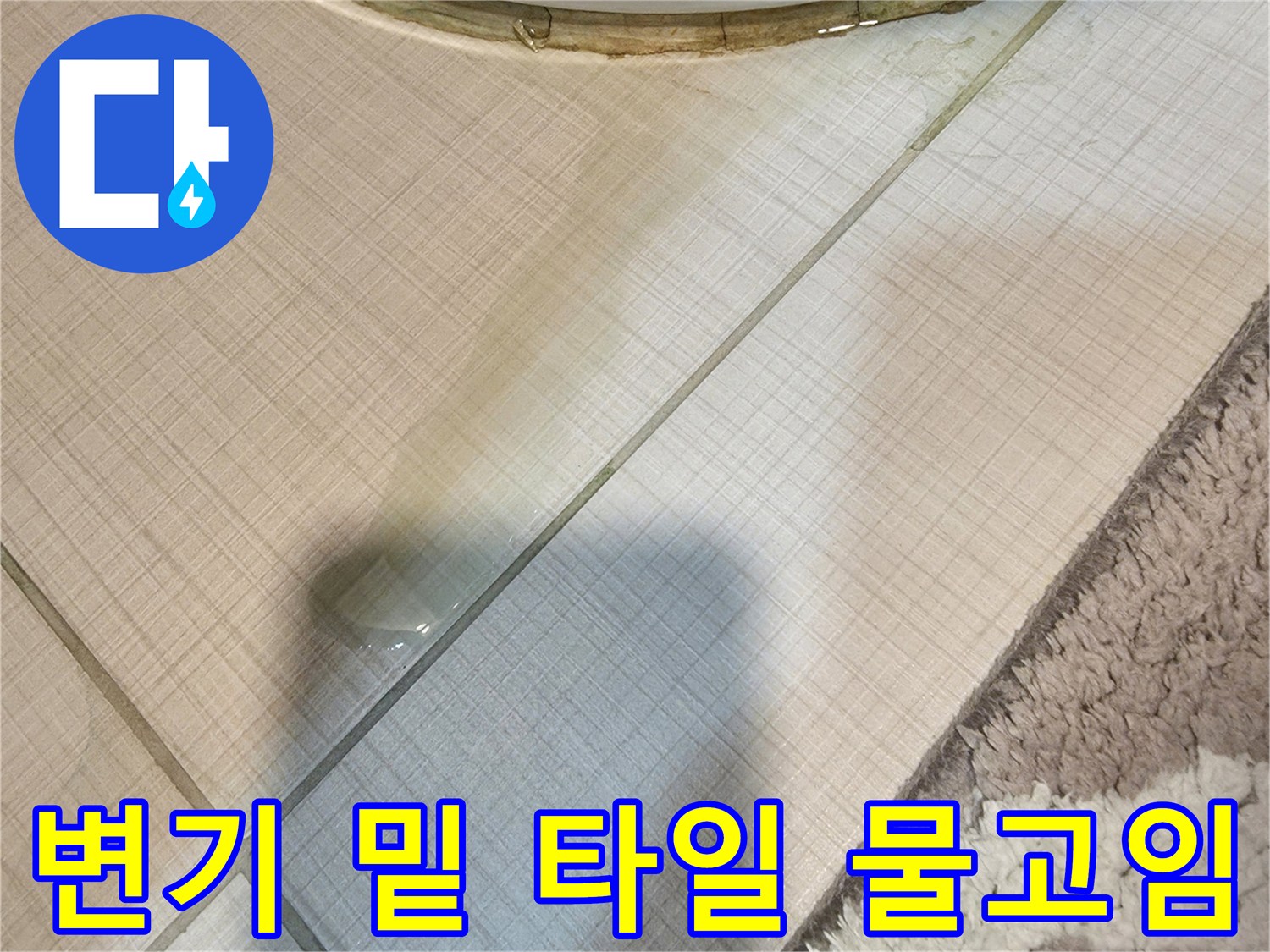 변기-가장자리-타일-틈새의-축축한-상태