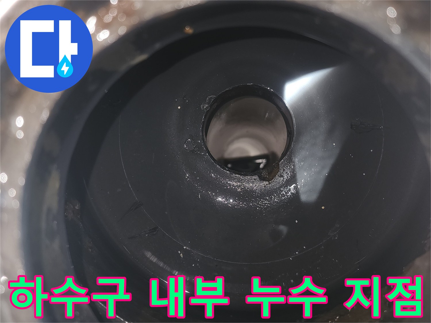 배수구-내부-하수관-연결-지점-확인