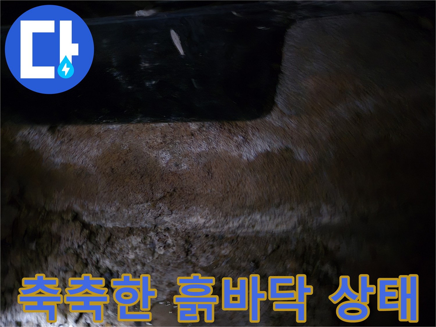 물에-젖어-뭉쳐있는-욕조-하부-토양