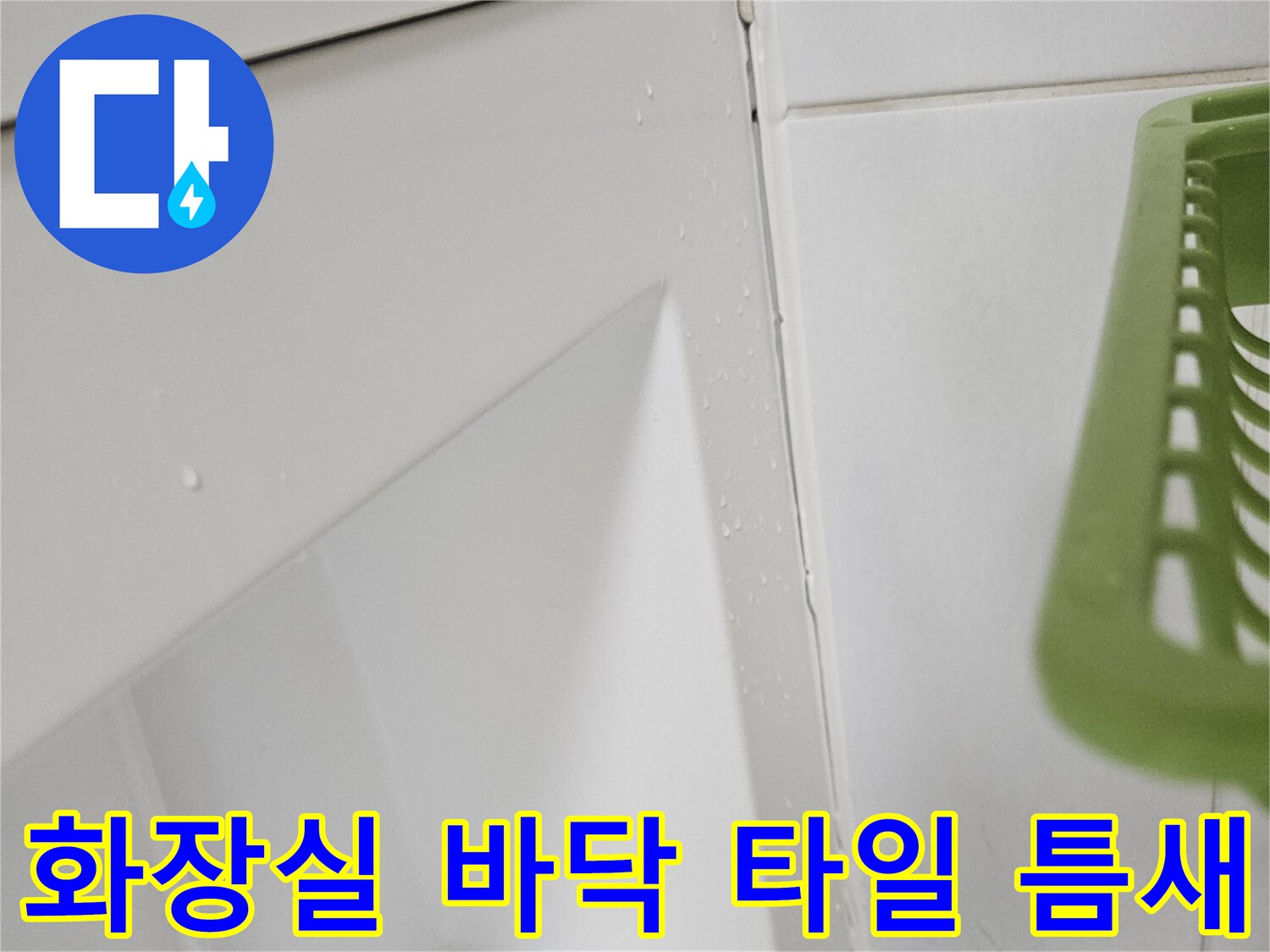 화장실-바닥-타일-사이-물기가-맺힌-상태