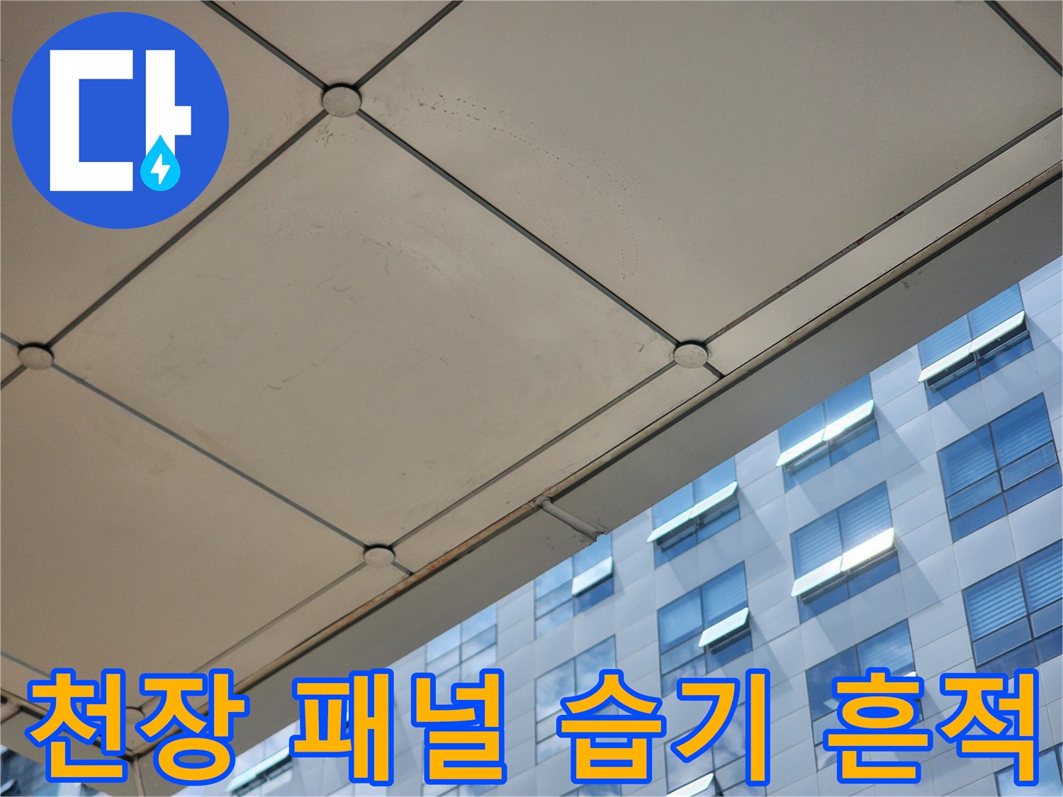 천장-마감재-표면의-누수-의심-변색-부위
