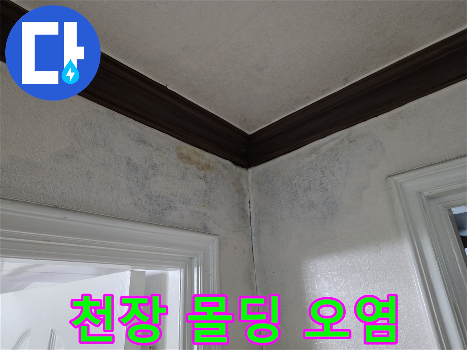 상단-몰딩-주변-물샘-자국